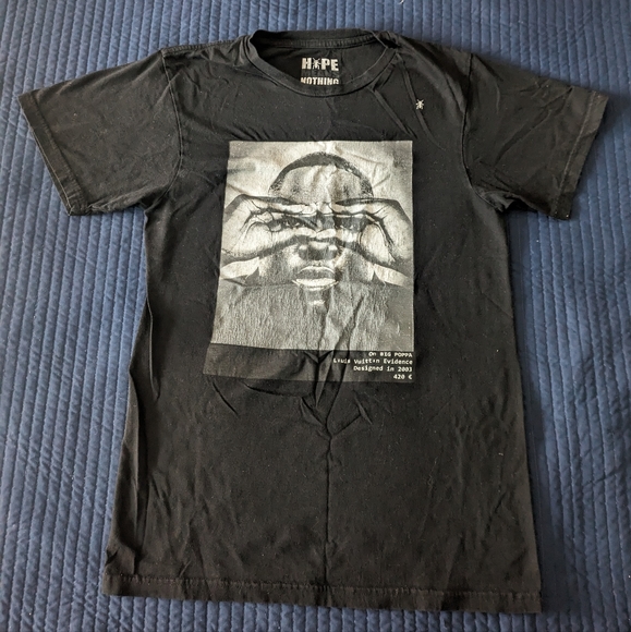 Source Unknown Tops - Hype Means Nothing Vintage Small Black Made in France Biggie Smalls Y2k 102024